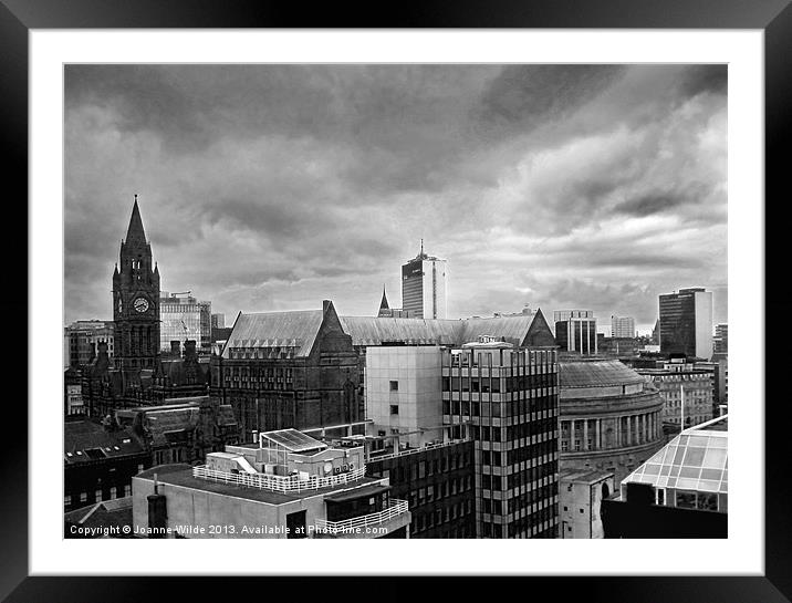 Manchester Skyline Framed Mounted Print by Joanne Wilde