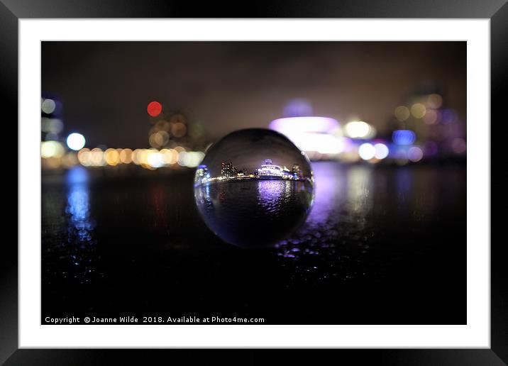 Salford Quays through a crystal ball Framed Mounted Print by Joanne Wilde