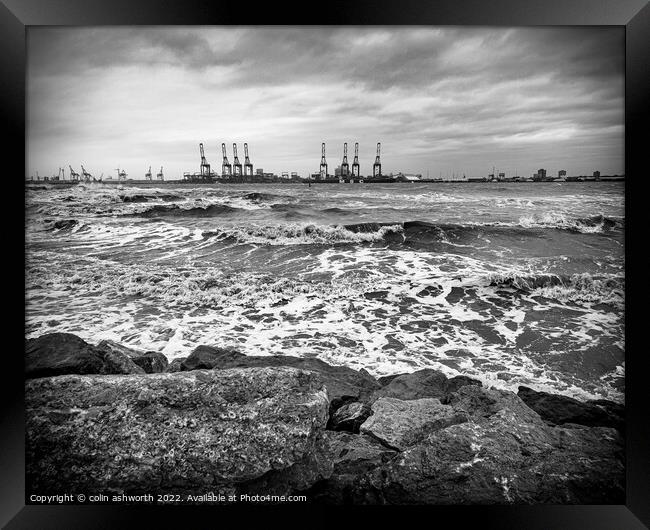 Mersey Docks across the Mersey Framed Print by colin ashworth