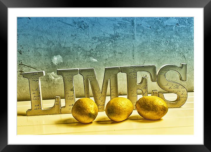 Lemon & Limes 5 Framed Mounted Print by colin ashworth