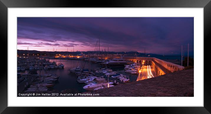 Antibes Sunset Framed Mounted Print by Jim Hellier