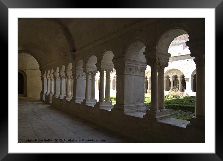 Cloisters Abbe De Senanque Framed Mounted Print by Jim Hellier