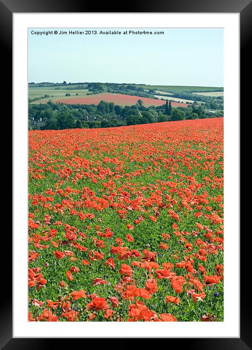 Poppies In West Berkshire Framed Mounted Print by Jim Hellier