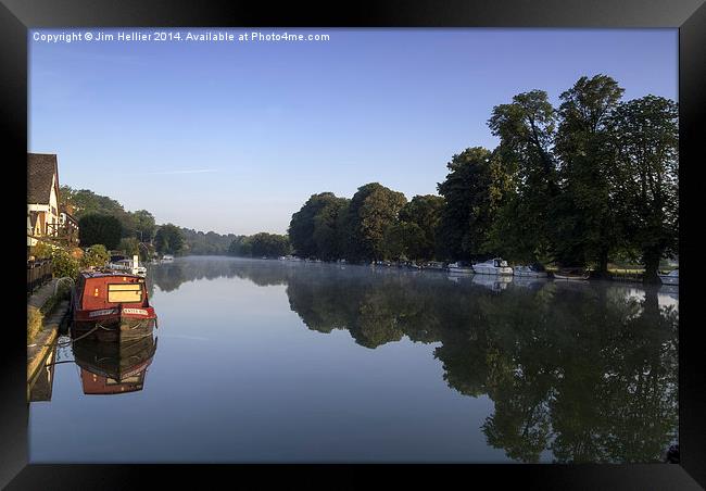 Reflections on the Thames at Pangbourne Framed Print by Jim Hellier
