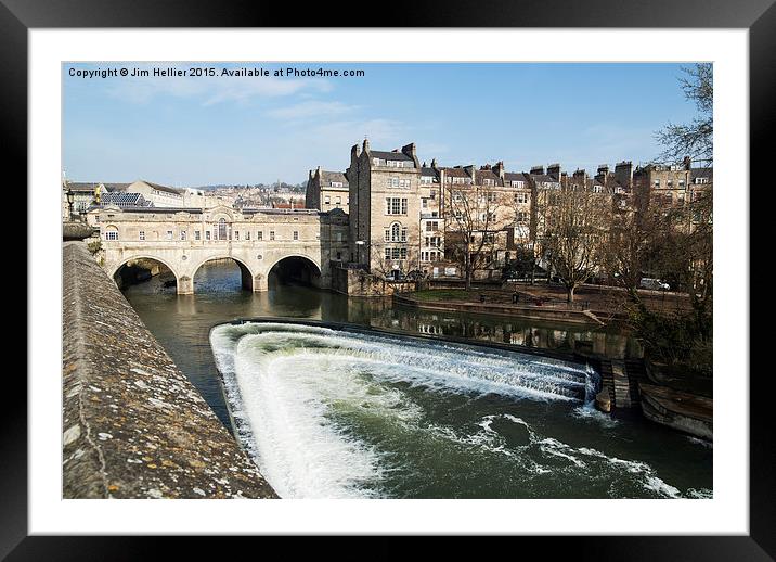 Pulteney Bridge river Avon Bath Framed Mounted Print by Jim Hellier