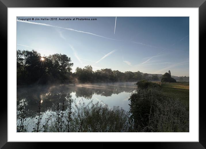  Blue Hour on the river Thames Framed Mounted Print by Jim Hellier