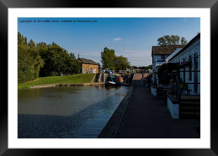 Three Locks, Grand Union canal Framed Mounted Print by Jim Hellier