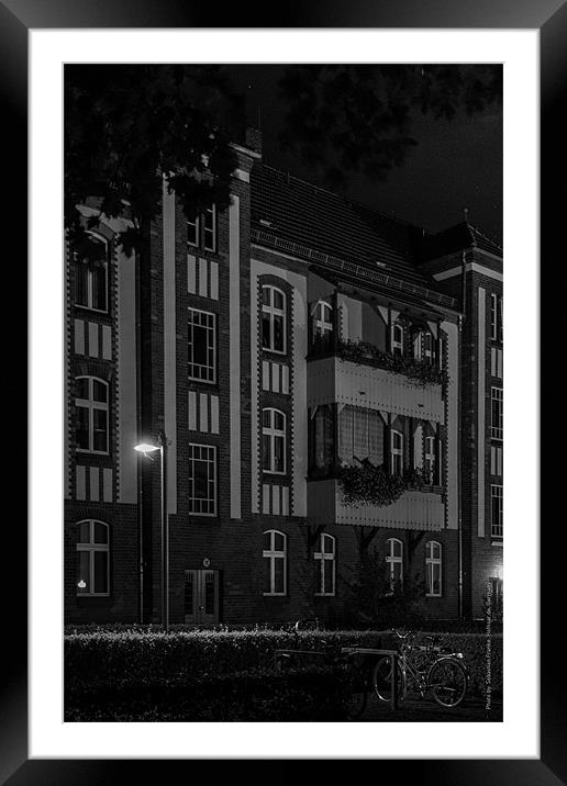 The Old Town At Night Framed Mounted Print by