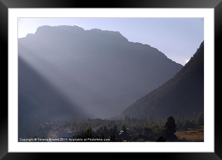 Morning Light Pisang, Himalayas, Nepal Framed Mounted Print by Serena Bowles