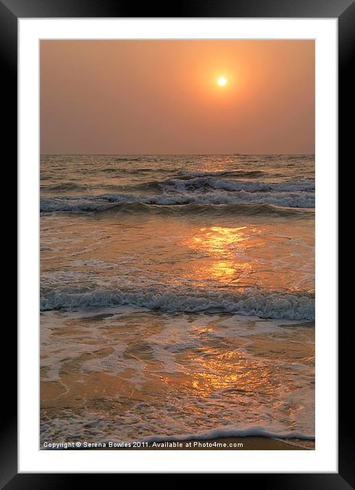Sunset on Benaulim Beach Framed Mounted Print by Serena Bowles