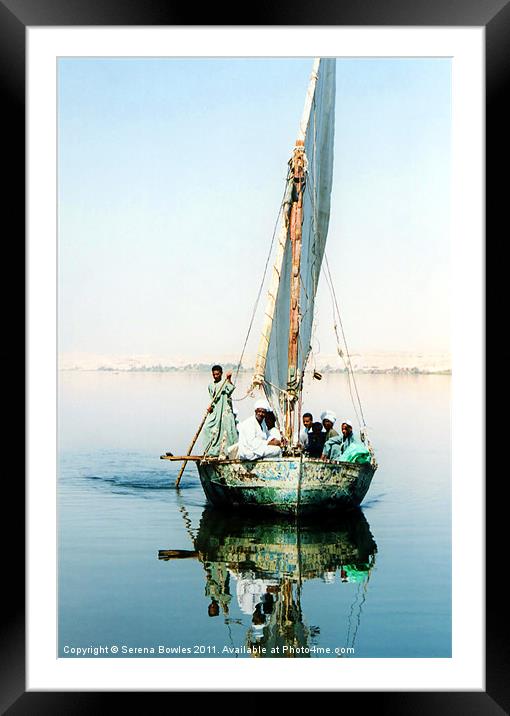Felucca Ferry on the Nile, Egypt Framed Mounted Print by Serena Bowles