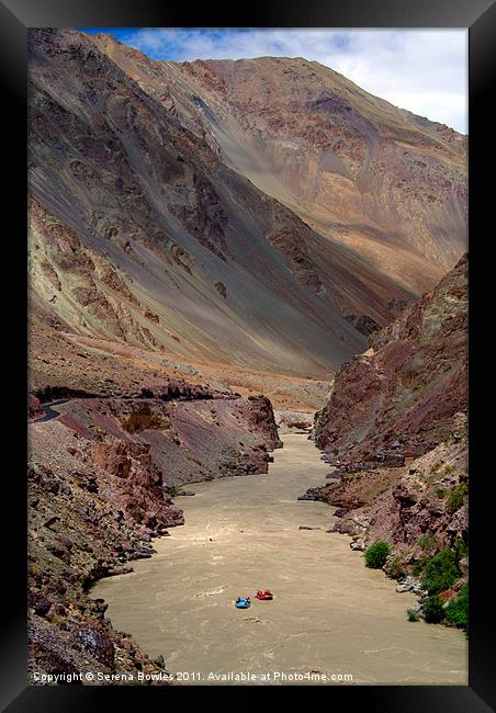 Rafting on the Zanskar River, Ladakh, India Framed Print by Serena Bowles