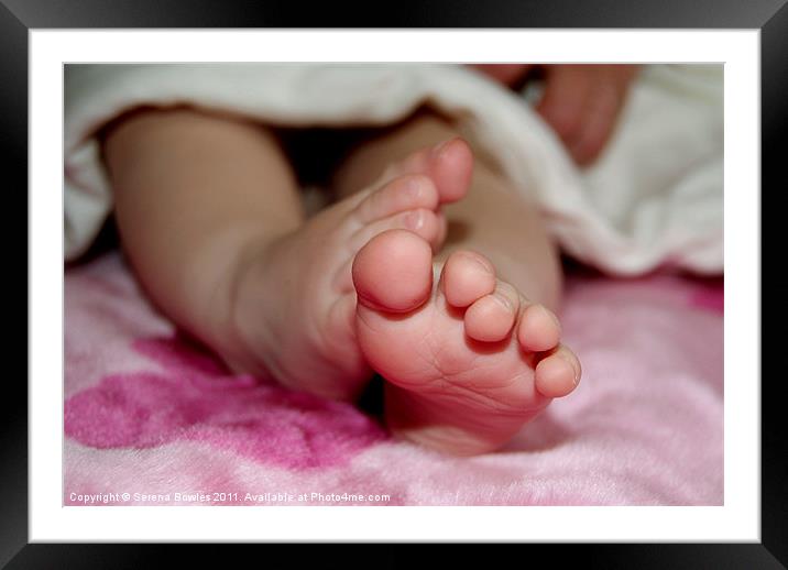 Delicate Baby's Foot Framed Mounted Print by Serena Bowles