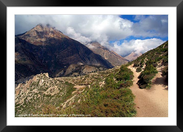 Trekking Path Manang to Yak Kharka Framed Mounted Print by Serena Bowles