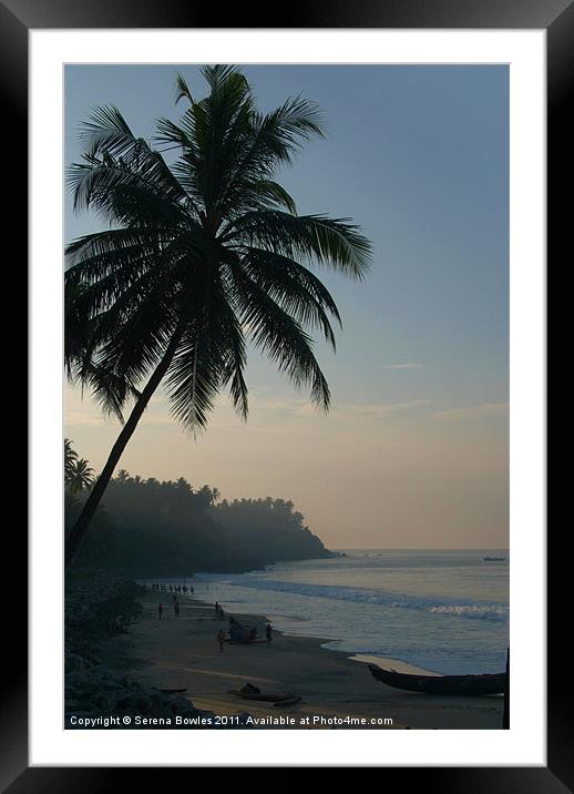 Palm Trees and Varkala Beach, Kerala, India Framed Mounted Print by Serena Bowles