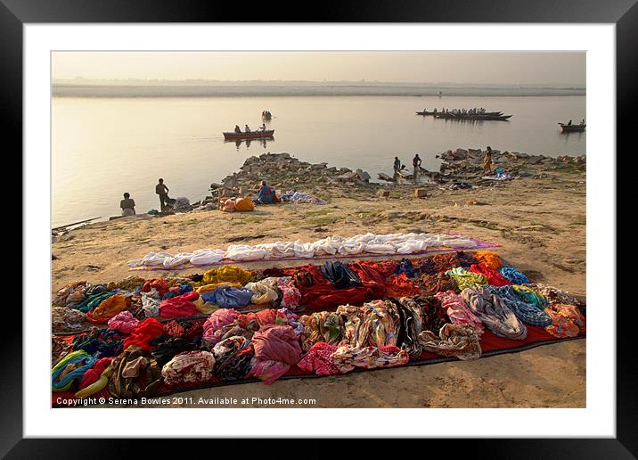 Waiting to be Washed, Banks of River Ganges, Varan Framed Mounted Print by Serena Bowles