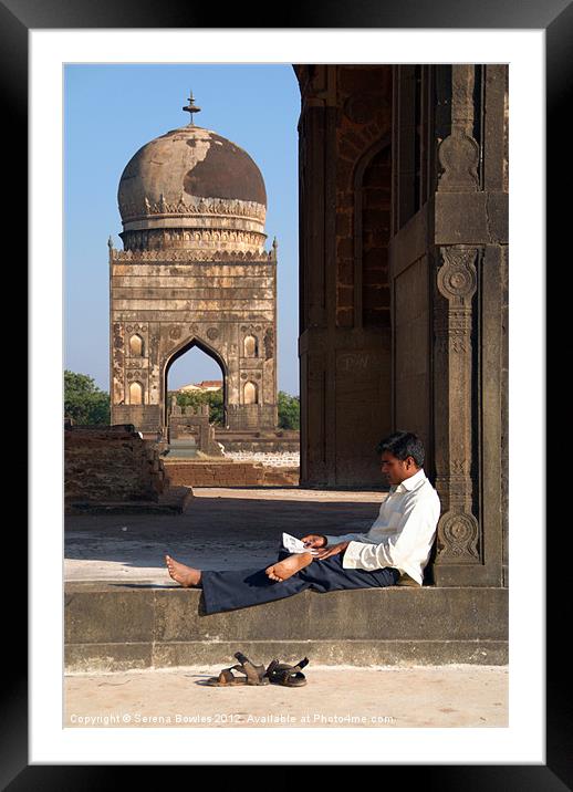 Relaxing at the Bahid Shahi Tombs Bidar Framed Mounted Print by Serena Bowles
