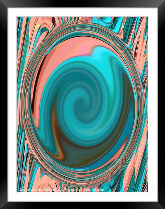 Pink and Blue Swirl Framed Mounted Print by Serena Bowles