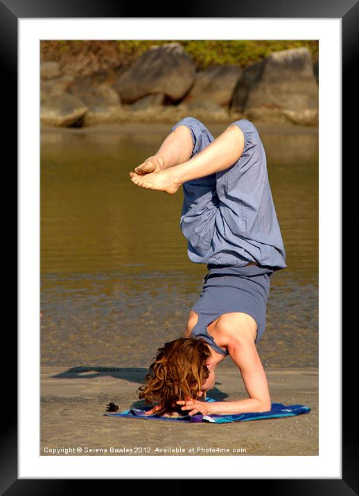 Yoga on Palolem Beach Framed Mounted Print by Serena Bowles