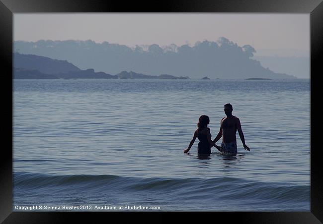 Couple in the Sea Palolem Framed Print by Serena Bowles