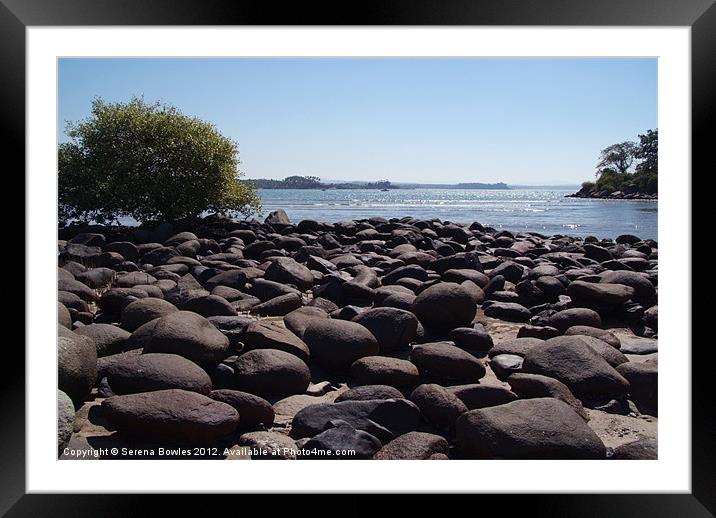 Boulders at Palolem Beach, Goa, India Framed Mounted Print by Serena Bowles