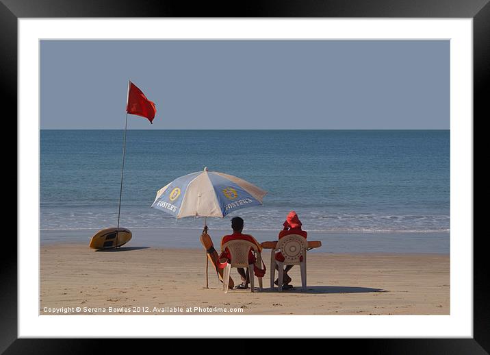 Life Guards on Palolem Beach Framed Mounted Print by Serena Bowles