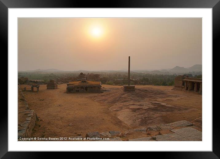 Ruins on Hemakuta Hill near Sunset Framed Mounted Print by Serena Bowles