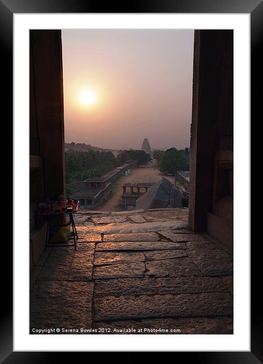 Sunset Over Hampi Bazaar, Karnataka, India Framed Mounted Print by Serena Bowles
