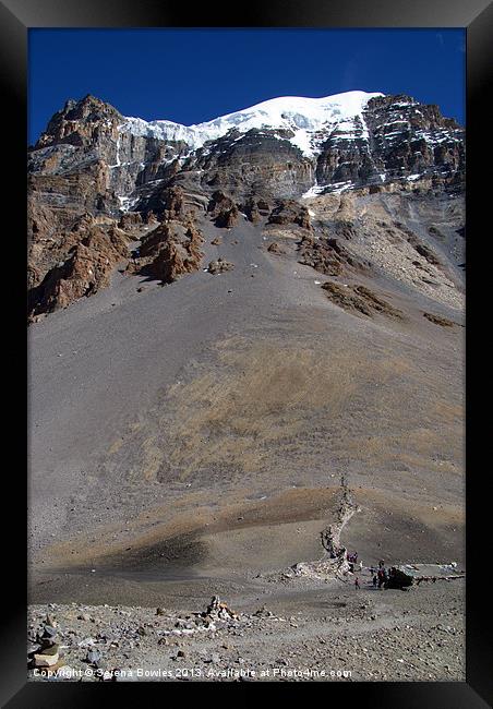 Looking Down on Thorung La, Annapurna Circuit, Nep Framed Print by Serena Bowles