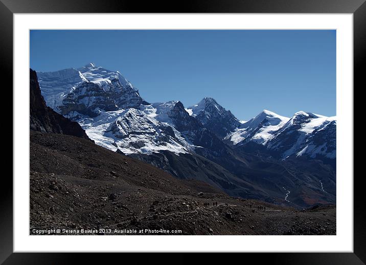 Approaching Thorung La, Annapurna Circuit, Nepal Framed Mounted Print by Serena Bowles