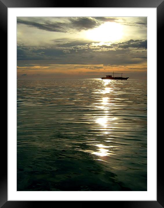 Silver Boracay Sunset Framed Mounted Print by Serena Bowles