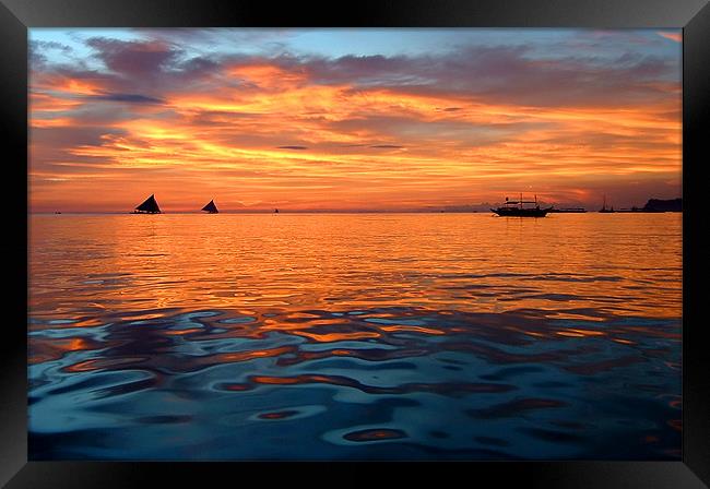 Beautiful Boracay Sunset Framed Print by Serena Bowles