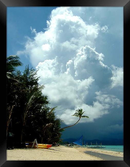 Sun, Sea and Storm Clouds Framed Print by Serena Bowles