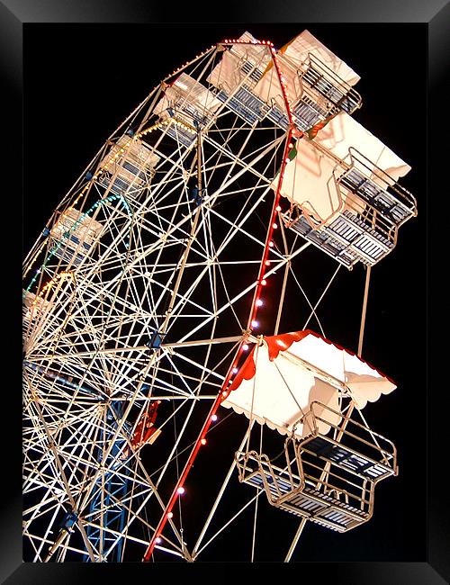 Big Wheel at Night . . . Childrens Delight Framed Print by Serena Bowles