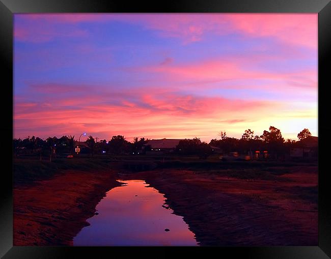Broome Sunset, Western Australia, Australia Framed Print by Serena Bowles