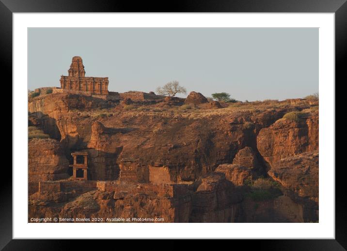 Rock Hewn Temple on the Hills of Badami Framed Mounted Print by Serena Bowles