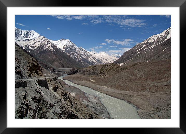 Chandra River Lahaul Valley Framed Mounted Print by Serena Bowles