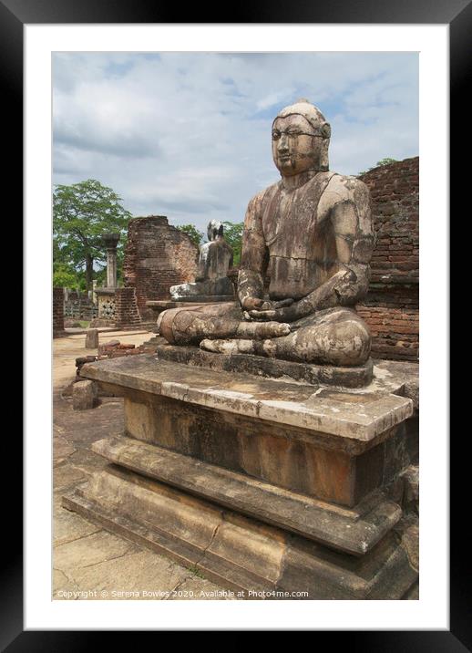 Buddha Statue Polonnaruwa Framed Mounted Print by Serena Bowles
