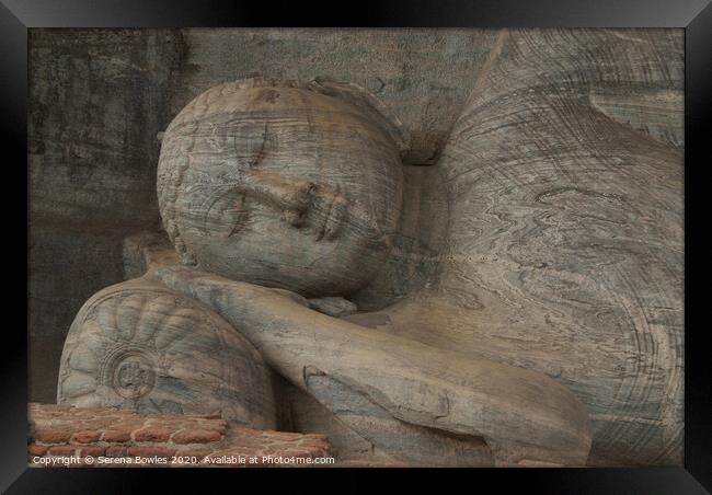 Reclining Buddha Statues, Polonnaruwa Framed Print by Serena Bowles