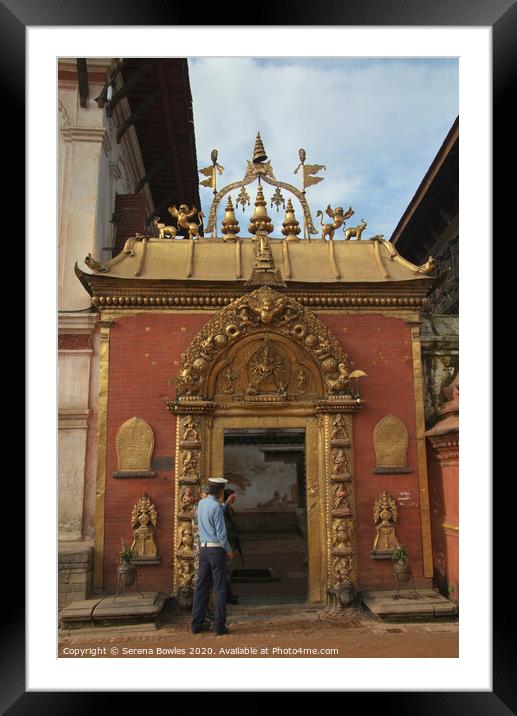 Temple Entrance Bhaktapur Framed Mounted Print by Serena Bowles