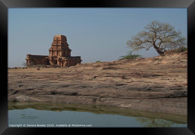 Temple on the Rocks Badami Framed Print by Serena Bowles