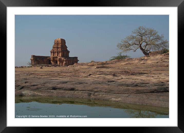 Temple on the Rocks Badami Framed Mounted Print by Serena Bowles