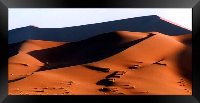 Sand Dunes at Sunset, Sossusvlei, Namibia, Africa Framed Print by Serena Bowles