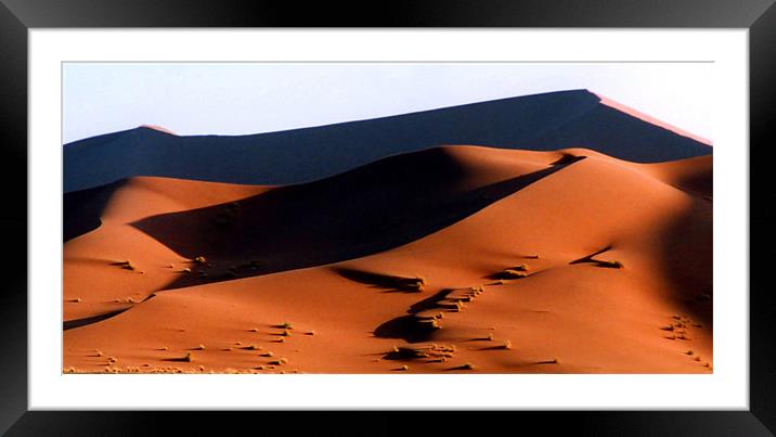 Sand Dunes at Sunset, Sossusvlei, Namibia, Africa Framed Mounted Print by Serena Bowles