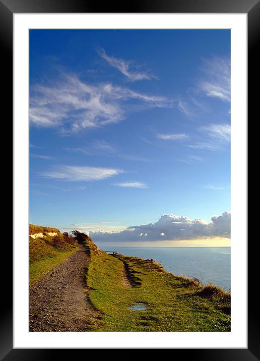 Blue Skies over the White Cliffs of Dover Framed Mounted Print by Serena Bowles