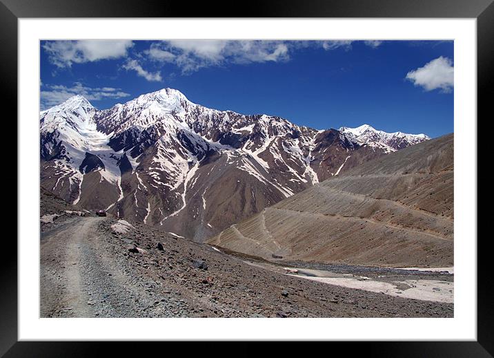 On the Road in Spiti Valley Framed Mounted Print by Serena Bowles