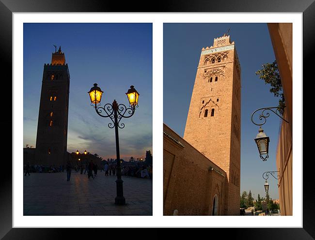 Koutoubia Mosque - Night and Day Framed Print by Serena Bowles