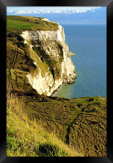 Chalky White Cliffs Framed Print by Serena Bowles