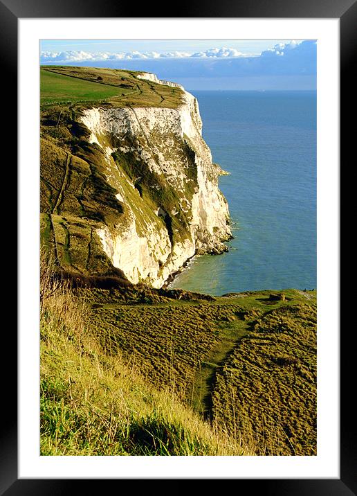 Chalky White Cliffs Framed Mounted Print by Serena Bowles