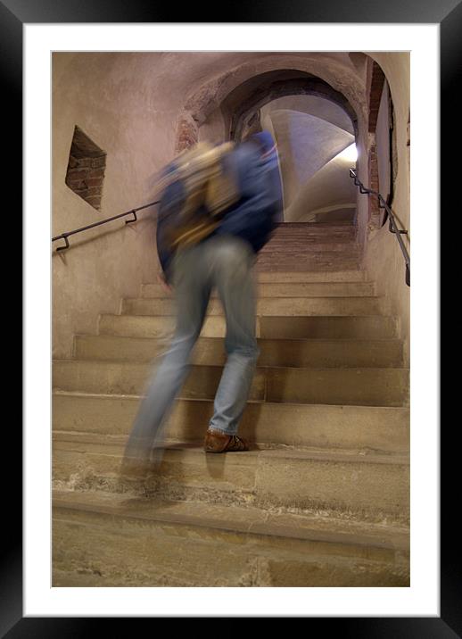 Up the Stairs in Prague Castle Framed Mounted Print by Serena Bowles